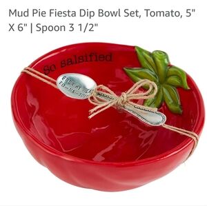 Mud Pie Salsa Bowl with spoon